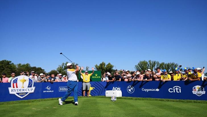 Jon Rahm playing Ryder Cup practice round